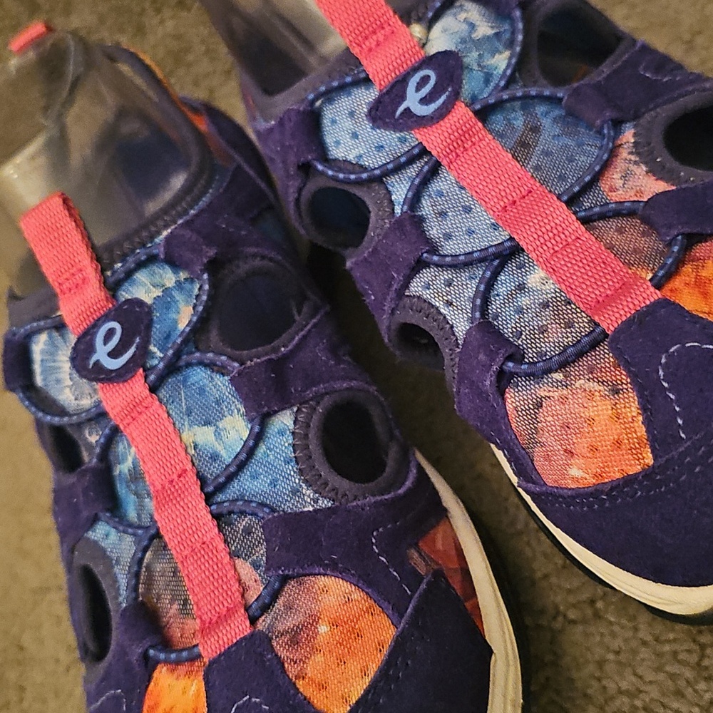 L Easy Spirit Earthen women's walking shoe Navy Tie Dye Sz10WW - Picture 8 of 11